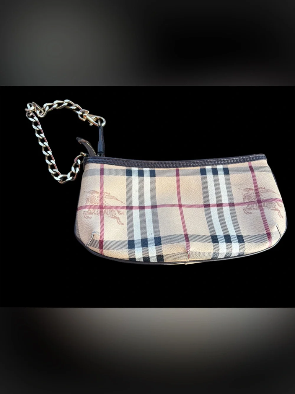 Vintage Burberry Clara Pochette Mini Shoulder Bag Canvas